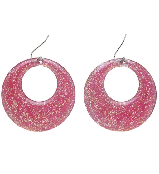 60-talls Glitter Øreringer Rosa