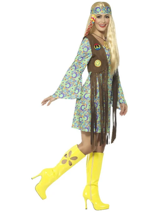 60-talls Hippie Chick Kostyme