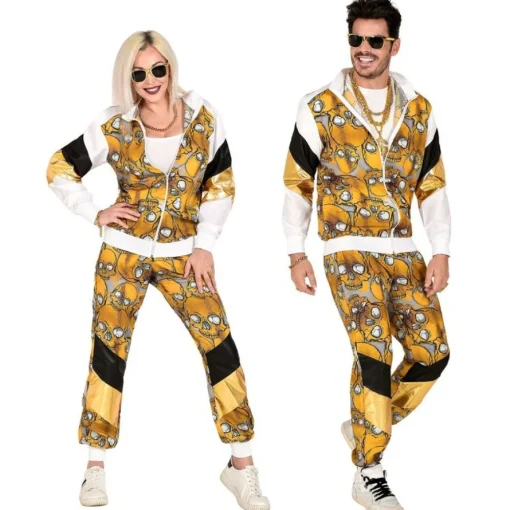 80-talls Hodeskalle Grilldress Kostyme Gull