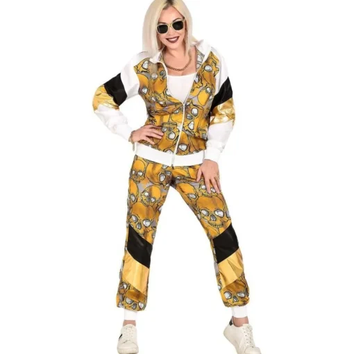 80-talls Hodeskalle Grilldress Kostyme Gull