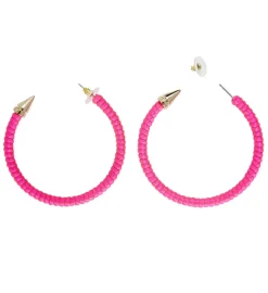 80-talls Hoops Øreringer Neonrosa