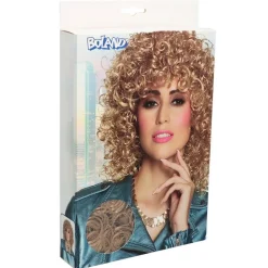 80-talls Krøllete Parykk Blond