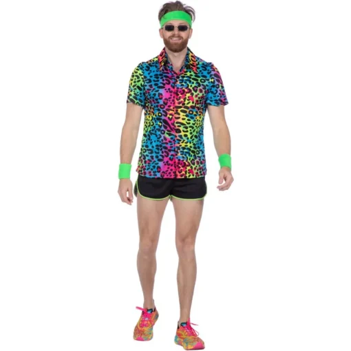 80-talls Leopard Skjorte Neon