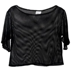 80-talls Netting T-skjorte Svart