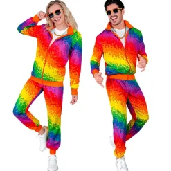 80-talls Pixel Regnbue Treningsdress Kostyme
