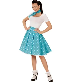 50-talls Polka Skjørt Turkis