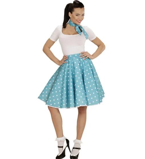 50-talls Polka Skjørt Turkis