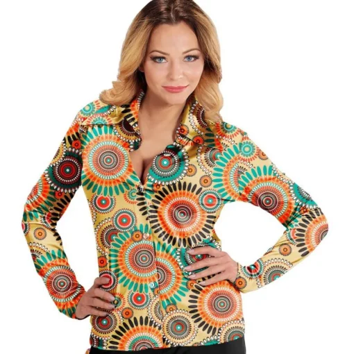 60-talls Retro Mandala Skjorte
