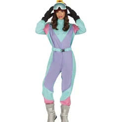 80-talls Skidress Kostyme Blå og Lilla