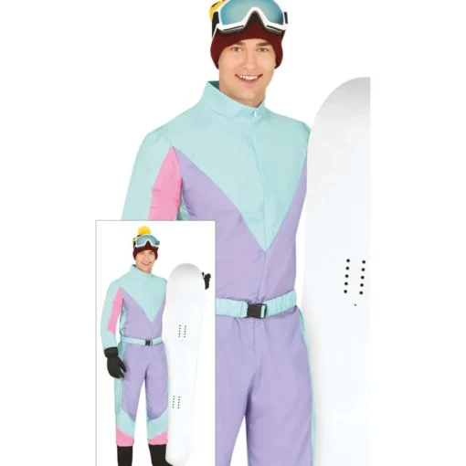 80-talls Skidress Kostyme Blå og Lilla