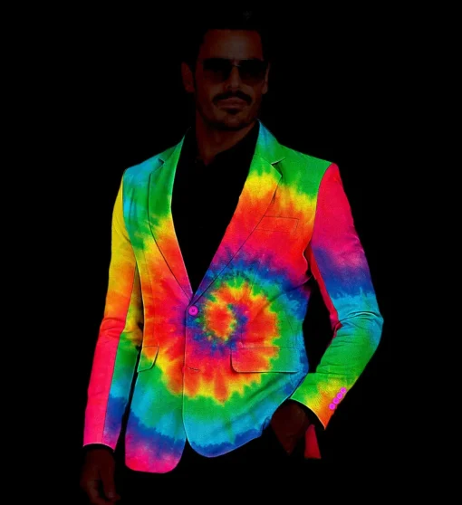 80-talls Tie Dye Jakke Regnbue
