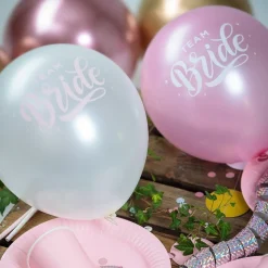 Team Bride Latexballonger Rosa