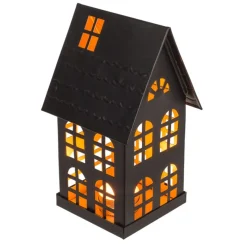 Telysholder Metall Hus Svart