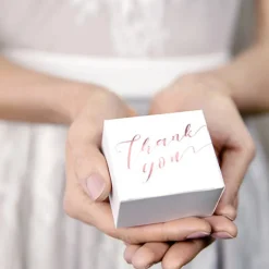 Thank You Gaveesker Hvit og Gullrosa