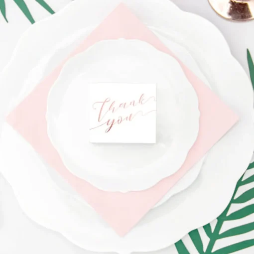 Thank You Gaveesker Hvit og Gullrosa