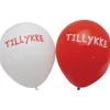 Tillykke Ballonger Rød og Hvit