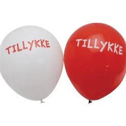Tillykke Ballonger Rød og Hvit