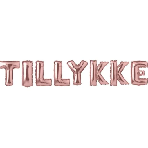 Tillykke Folieballonger Gullrosa