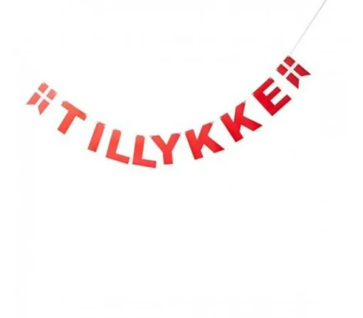 Tillykke Guirlande Rød