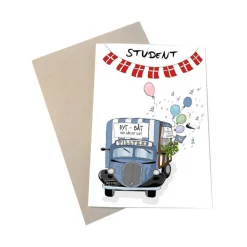 Tillykke Student Kort Blå