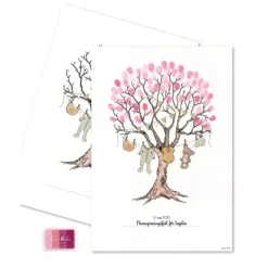 Tre Fingeravtrykk Plakat Barn Lyserosa