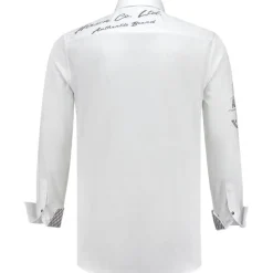 Tyrolerskjorte Brodert Hvit