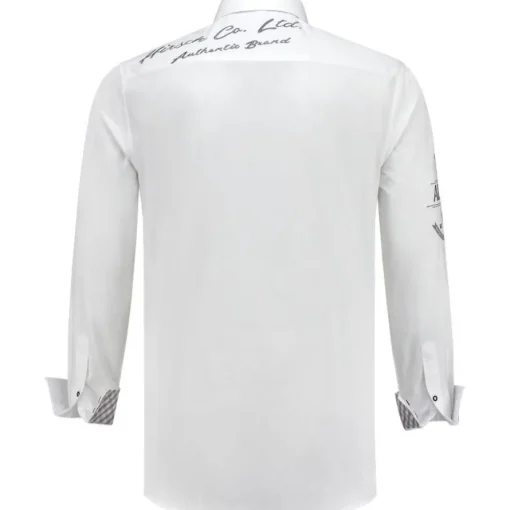Tyrolerskjorte Brodert Hvit
