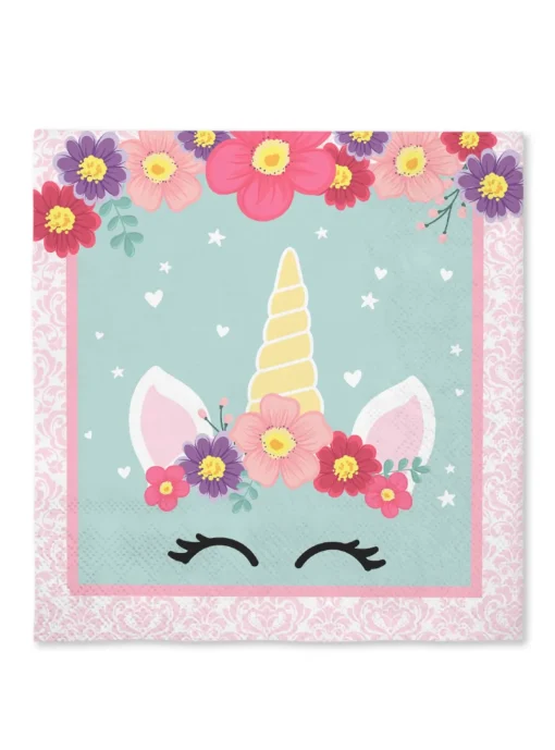 Unicorn Blomst Servietter