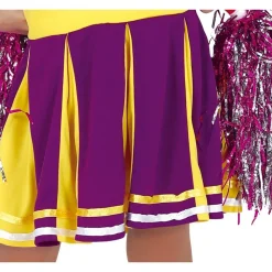 USA Cheerleader Barnekostyme Lilla og Gul