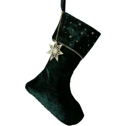 Velur Julesokk Grønn