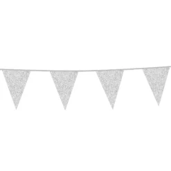 Vimpel Flaggbanner Glitter Sølv