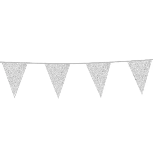 Vimpel Flaggbanner Glitter Sølv