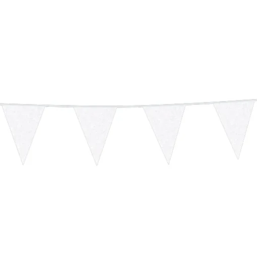 Vimpel Flaggbanner Glitter Hvit