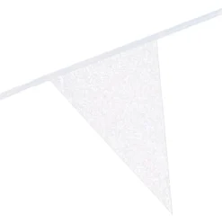 Vimpel Flaggbanner Glitter Hvit