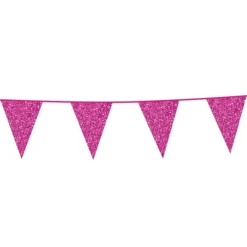 Vimpel Flaggbanner Glitter Rosa