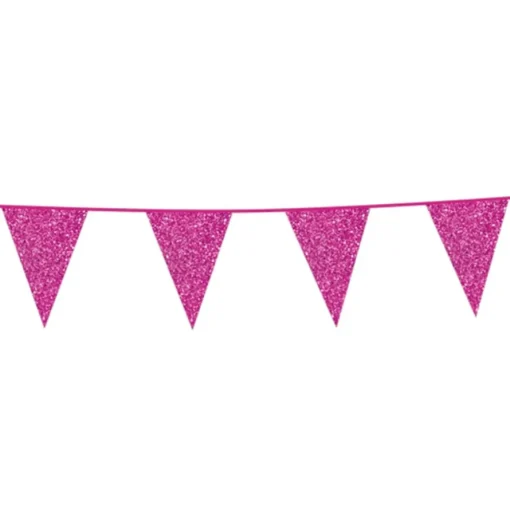 Vimpel Flaggbanner Glitter Rosa