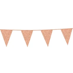 Vimpel Flaggbanner Glitter Gullrosa