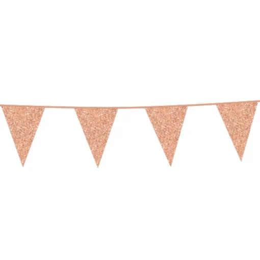 Vimpel Flaggbanner Glitter Gullrosa