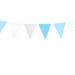 Vimpelbanner Glitter Lyseblå og Sølv