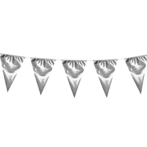 Vimpelbanner Metallisk Sølv