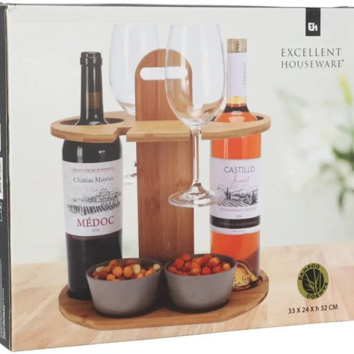 Vinflaske & Vinglass Holder