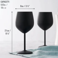 Vinglass Rustfri Stål Matt Svart