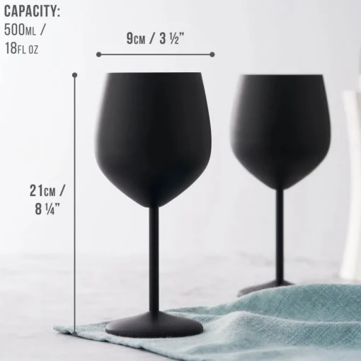 Vinglass Rustfri Stål Matt Svart