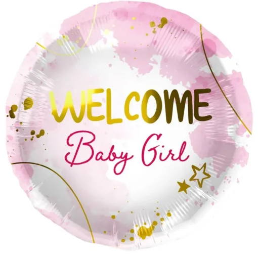 Welcome Baby Girl Folieballong