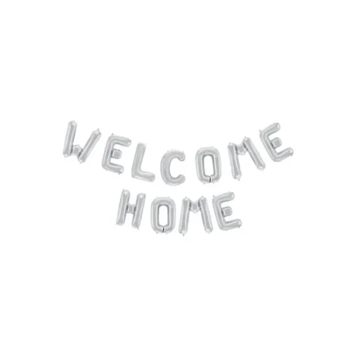 Welcome Home Folieballong Sølv