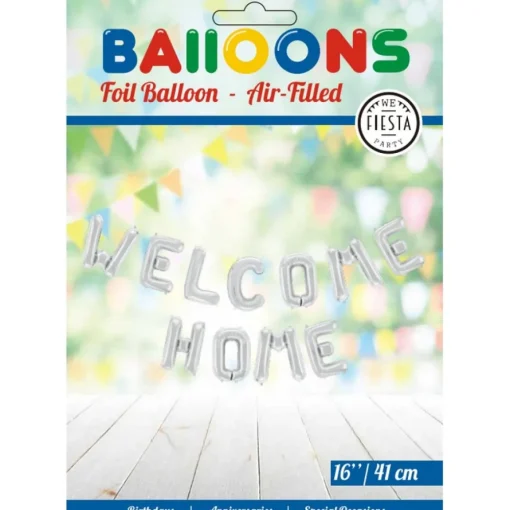 Welcome Home Folieballong Sølv