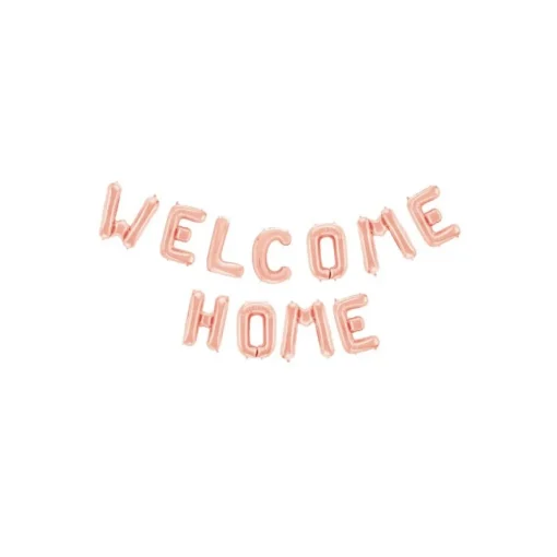 Welcome Home Folieballong Gullrosa