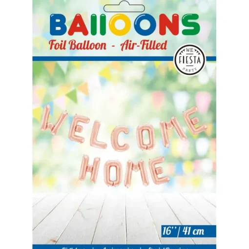 Welcome Home Folieballong Gullrosa