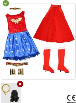 Wonder Woman® Kjole Barnekostyme