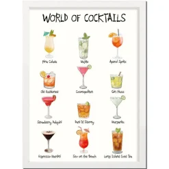 World Of Cocktails A4 Plakat